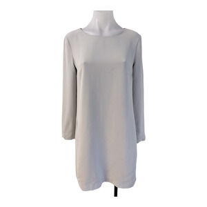 Theory Size Small Shift Mini Dress Pale Mint Green Crew Neck Long Sleeves